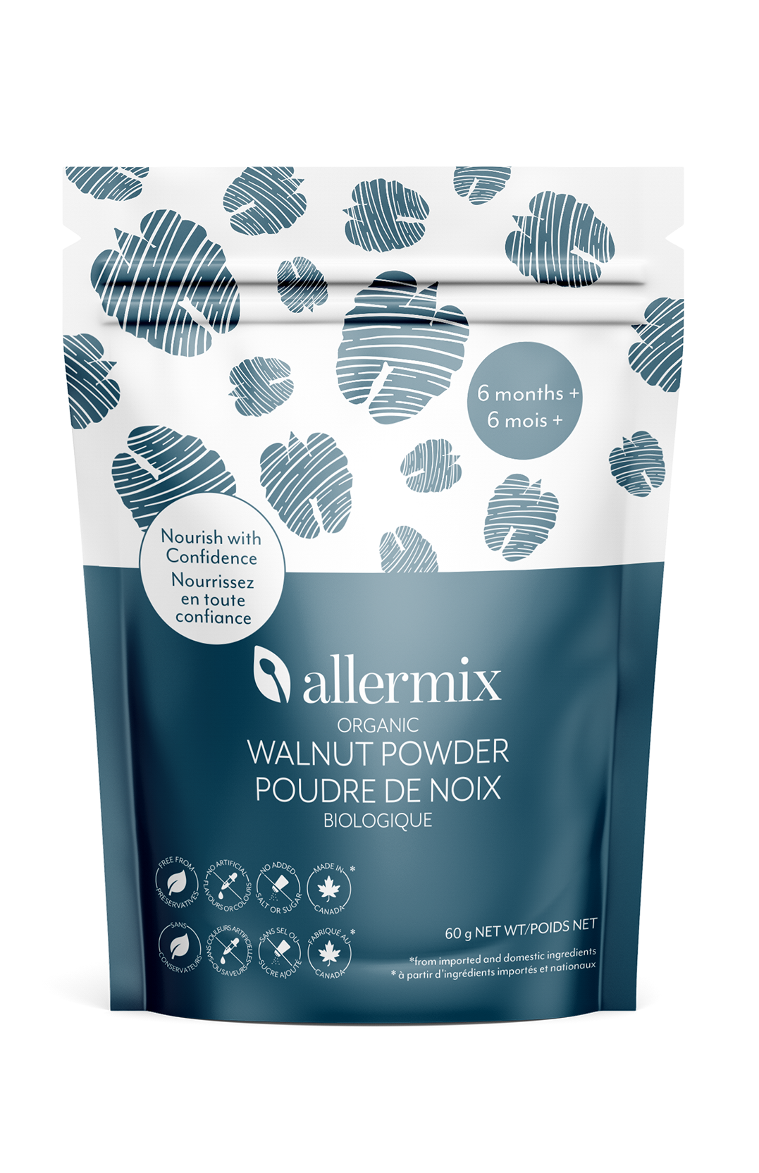 allermix organic walnut powder fine texture